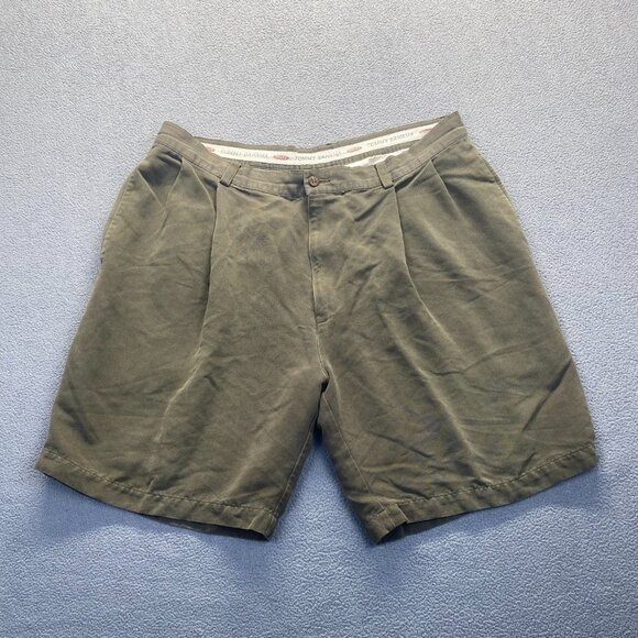Tommy Bahama Relax Men's Chino Shorts Olive Size 38 Pleated 100% Silk - Picture 1 of 9